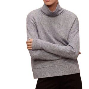 Aritzia Womens Small Community Allora Turtleneck Sweater Heathered Grey